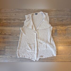 Verve Ami Beige Crochet Open Knit Cardigan